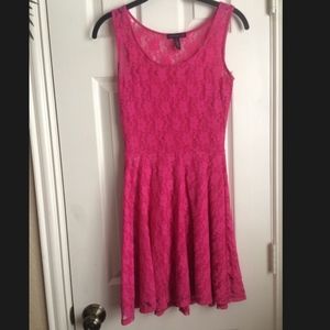 Hot Pink Lace Dress